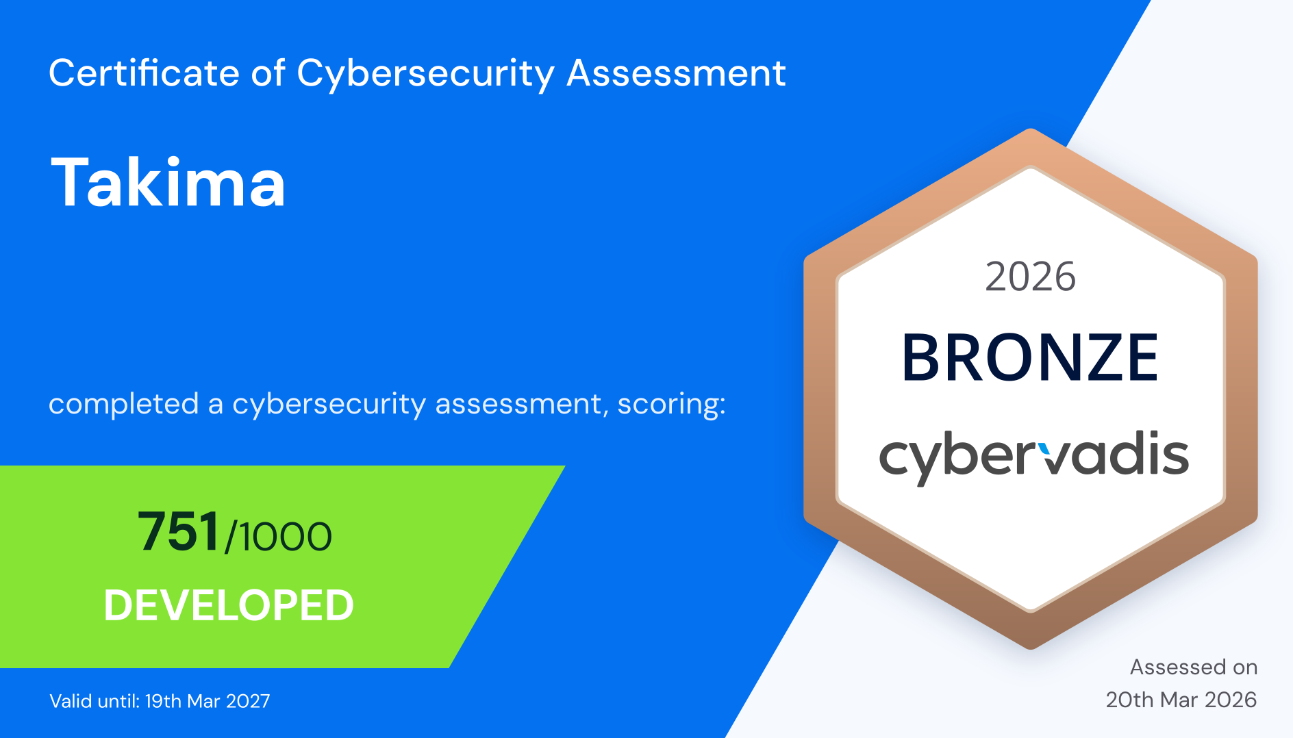Cybervadis Certificate